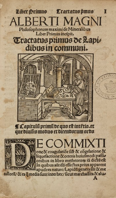 Alchemy & Early Chemistry صفحة عنوان لعمل ألماني من العصور الوسطى في علم المعادن والكيمياء بواسطة غير معروف