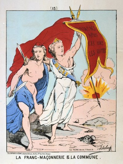 أعلام la Franc-Maconnerie et la Commune ، Paris Commune ، 1871. بواسطة غير معروف