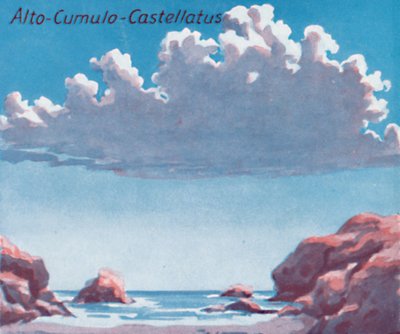 Alto-Cumulo-Castellatus - عشرات الأشكال السحابية الرئيسية في السماء ، 1935 بواسطة غير معروف