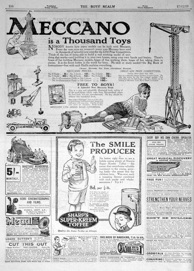 صفحة إعلانية في The Boys Realm، Christmas 1921 بواسطة غير معروف