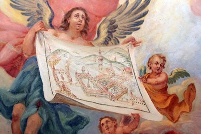 ملاك يحمل مخططًا لدير Heiligenkreuz. دير هيليغنكروز ، فيينا ، النمسا بواسطة غير معروف