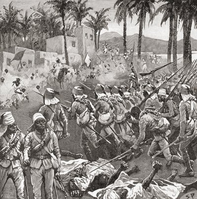 اقتحمت القوات الأنجلو-مصرية قرية فراكة في معركة فيركة أو فيركت ، في 7 يونيو 1896 ، أثناء حرب المهدست. بواسطة غير معروف