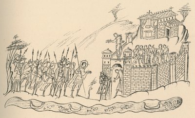 يقترب المحاربون الأنجلو ساكسونيون من حصن ، 1908 بواسطة غير معروف