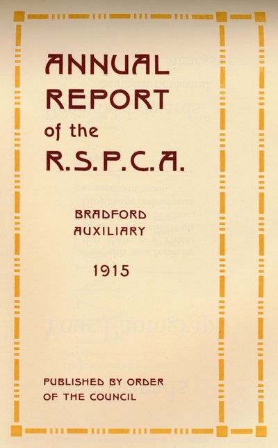 التقرير السنوي لـ RSPCA ، 1916 بواسطة غير معروف