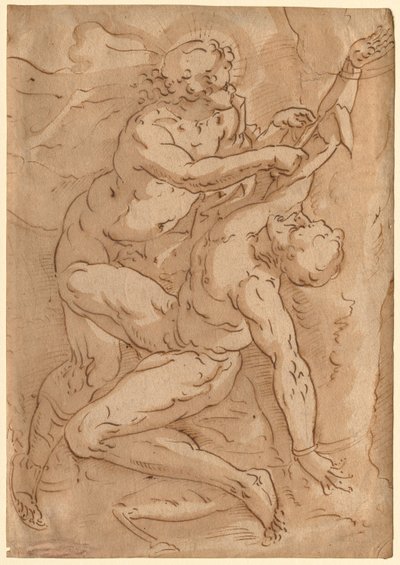 Apollo Flaying Marsyas recto رسمان تخطيطيان لأم وطفل في القرن السادس عشر. بواسطة غير معروف