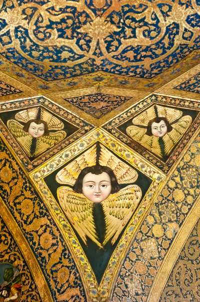 الكنيسة الرسولية الأرمنية ؛ طلاء السقف وجه بأجنحة الكروبيم والسيرافيم. كاتدرائية فانك جلفا أو جلفا الجديدة ؛ أصفهان. إيران ؛ آسيا بواسطة غير معروف