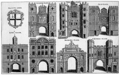 الأسلحة والبوابات في مدينة لندن ، c1650 القرن التاسع عشر بواسطة غير معروف