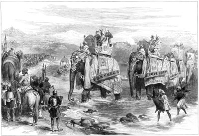وصول أمير ويلز إلى Jummoo ، كشمير ، 1876 بواسطة غير معروف