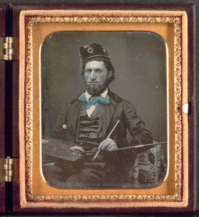 فنان مع لوحه وفرش ، ج. 1850s. بواسطة غير معروف
