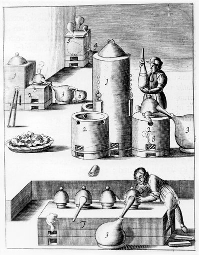 Athanor أو Slow Harry ، فرن ذاتي التغذية يحافظ على درجة حرارة ثابتة ، 1683 بواسطة غير معروف