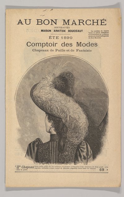 Au Bon Marché-Comptoir des Modes ، قبعات القش الفاخرة ، صيف 1890 ، 1890. بواسطة غير معروف
