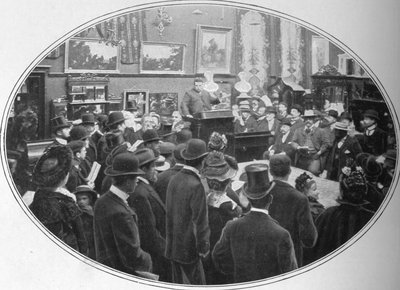 المزاد قيد التنفيذ في Phillips auctioneers ، لندن ، c1901 1901 بواسطة غير معروف