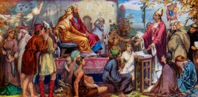 الوعظ أوغسطين لإثيلبرت وبرثا ، 1925 بواسطة غير معروف