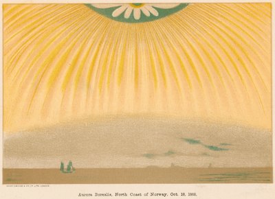 تمت ملاحظة الشفق القطبي أو الشفق القطبي الشمالي من شمال النرويج ، 10 أكتوبر 1868 ، 1906 بواسطة غير معروف