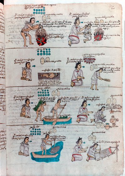 تعليم Aztec للأولاد اليسار والفتيات الحق بواسطة غير معروف