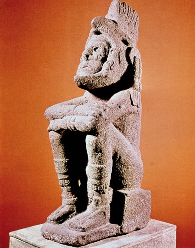 نحت أزتك لشخصية جالسة ، c1375-1521 بواسطة غير معروف