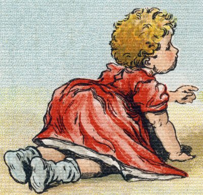 طفل. نقش في "Alphabet de ma petite fille". برناردين-بيشيت وفلس ، بائعون وناشرون ، باريس ، حوالي عام 1895. ألبوم غير قابل للكسر على قماش. Bibliotheque des Bebes. 12 صفحة. ألبوم يحتوي على طريقة قراءة ومختصر توضيحي. قاتمة: 29 ، بواسطة غير معروف
