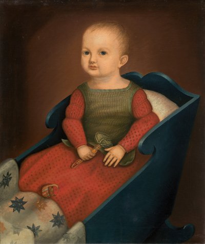 طفل في المهد الأزرق ، c. 1840. بواسطة غير معروف