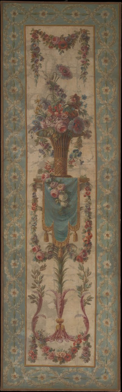 سلة زهور مع أكاليل ، 1770-90. بواسطة غير معروف