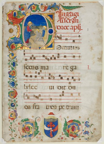Bifolium المستأصل من مضاد مضاد: D الأولي [ominus Iesus] ، ج. 1425-1450. بواسطة غير معروف