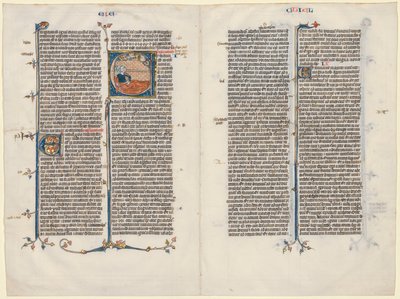 Bifolium من الكتاب المقدس: E الأولية مع حزقيال ، ج. 1290. بواسطة غير معروف