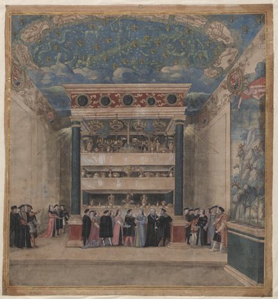 قصر بينش خلال الاحتفالات في أغسطس 1549 ، 1549. بواسطة غير معروف