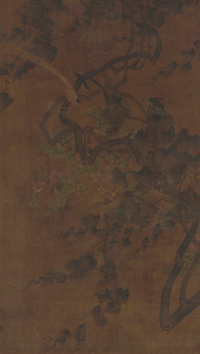 الطيور والعنب والزهور ، سلالة مينغ ، 1368-1644. بواسطة غير معروف