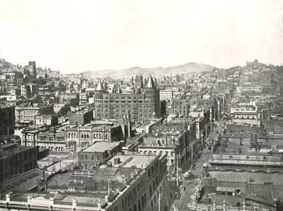 منظر عين الطيور من برج مبنى كرونيكل ، سان فرانسيسكو ، الولايات المتحدة الأمريكية ، 1895. بواسطة غير معروف