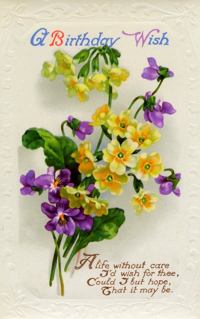 بطاقة Birhday ، c1934 بواسطة غير معروف