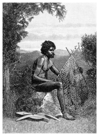 Blackfellow إصلاح شبكته ، أستراليا ، 1886 بواسطة غير معروف