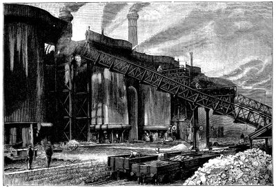 أفران الانفجار ، شركة Barrow Hematite للحديد والصلب ، Barrow in Furness ، كمبريا ، 1890 بواسطة غير معروف