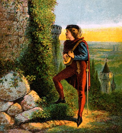 Blondel في سجن ريتشاردز ، القرن الثاني عشر ، c1850 بواسطة غير معروف