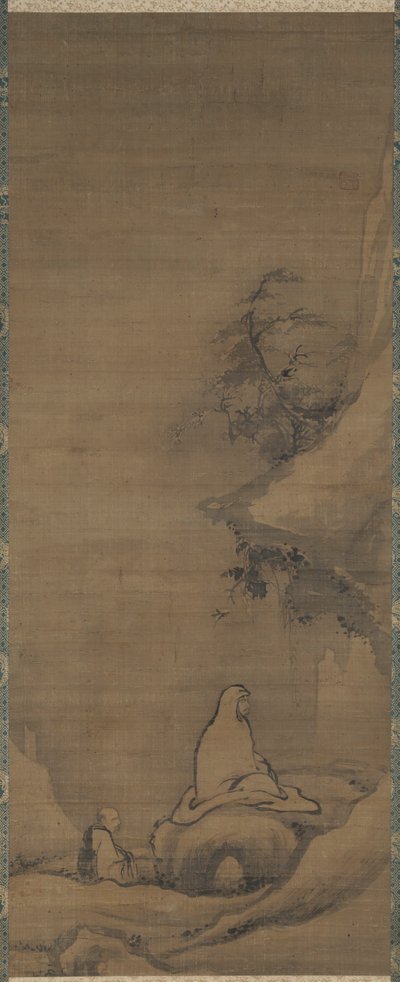 Bodhidharma التأمل في مواجهة الهاوية ، أواخر 1200s. بواسطة غير معروف