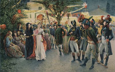بونابرت ، كليبر ، يوجين دي بوهارنايس ، لاسال وجونوت في حديقة تيفولي في القاهرة ، 1896 بواسطة غير معروف