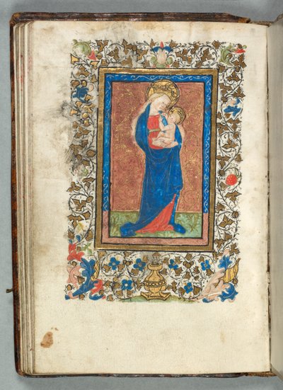 كتاب ساعات استخدام ميتز: فول. 26v ، العذراء والطفل ، ج. 1440. بواسطة غير معروف