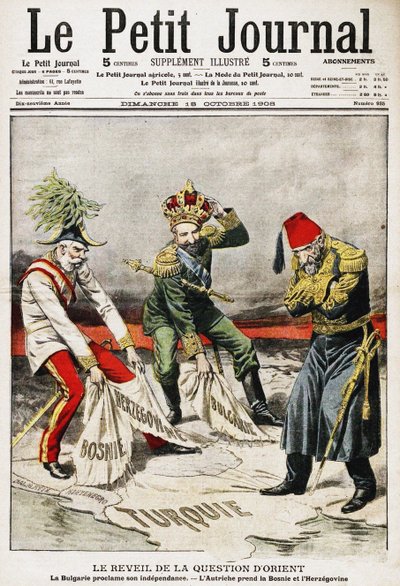 أزمة البوسنة. غلاف الدورية الفرنسية Le Petit Journal ، 18 أكتوبر 1908 ، 1908 بواسطة غير معروف