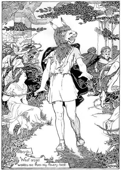 الجزء السفلي في المشهد من William Shakespeares Midsummer Nights Dream ، 1898 بواسطة غير معروف