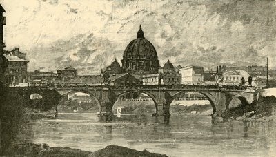 جسر القديس أنجيلو ، روما ، 1890. بواسطة غير معروف