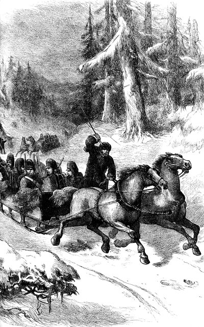 القوات البريطانية عبر كندا في الشتاء ، c1860s c1880 بواسطة غير معروف