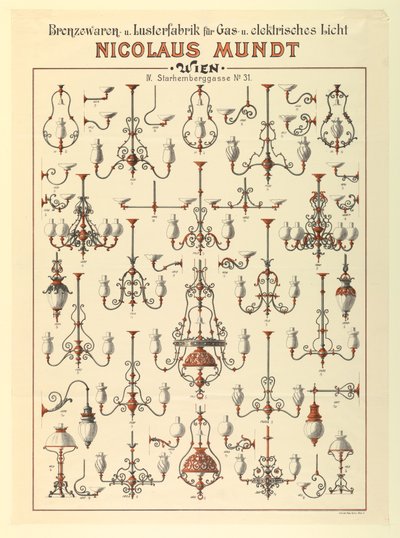 برودسايد ، إعلان عن تركيبات الإضاءة بالغاز ، كاليفورنيا. 1895 بواسطة غير معروف