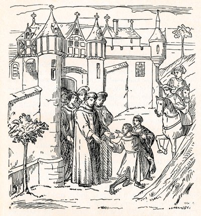 انطلق الأخوان بولو من القسطنطينية مع ماركو للصين c1300 ، 1912 بواسطة غير معروف