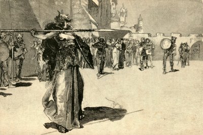 برونهيلد ، الملكة المحاربة ، تقذف رمحها في درع Gunthers ، 1882. بواسطة غير معروف