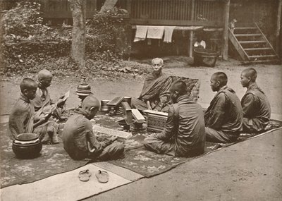 كاهن بوذي مع التلاميذ ، 1900. بواسطة غير معروف