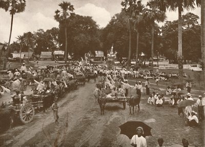 جنازة بورمية. - موكب عربات بالعروض 1900. بواسطة غير معروف