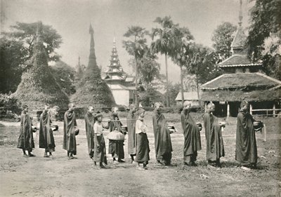 صدقات جمع Phoongyies البورمية ، 1900. بواسطة غير معروف