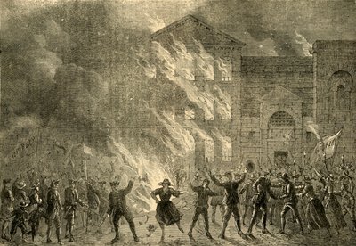 حرق نيوجيت ، 1780 ، c1872. بواسطة غير معروف