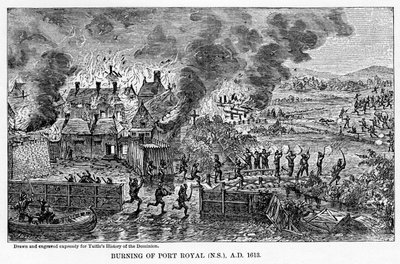 حرق بورت رويال نوفا سكوتيا ، 1613 ، 1877 بواسطة غير معروف