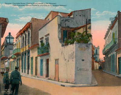 Calle Cuarteles ، مشهد الشارع النموذجي في Old Havana ، كوبا ، c1920 بواسطة غير معروف