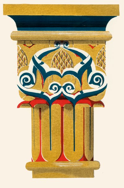 عاصمة الأعمدة ، محكمة Fishpond ، 1907. بواسطة غير معروف