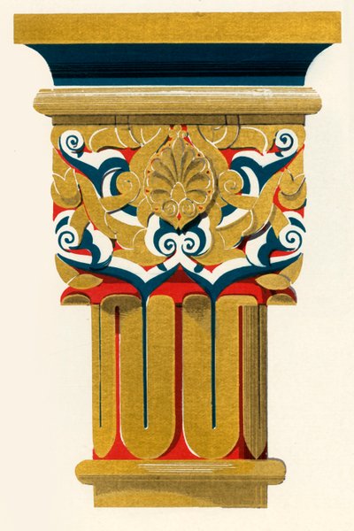 عاصمة الأعمدة ، محكمة Fishpond ، 1907. بواسطة غير معروف